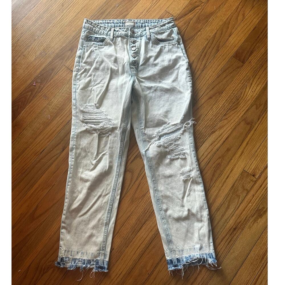 Altar'd State Vervet Cropped Distressed Denim Jeans
